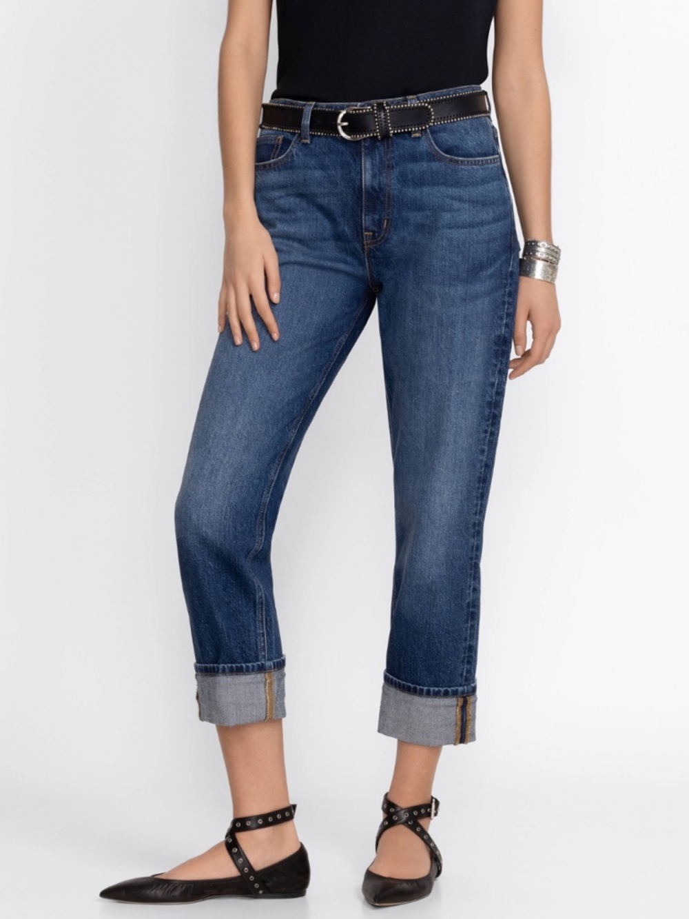 Johnny Was Dark Indigo Straight Leg “Barcelona Boyfriend” jeans